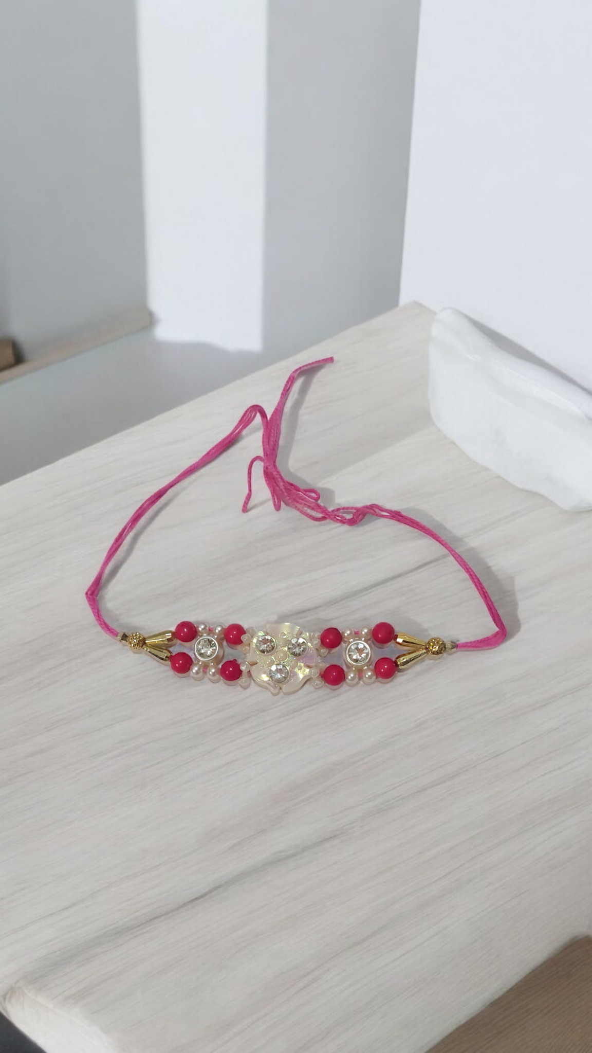 Five Petal Rakhi - Red