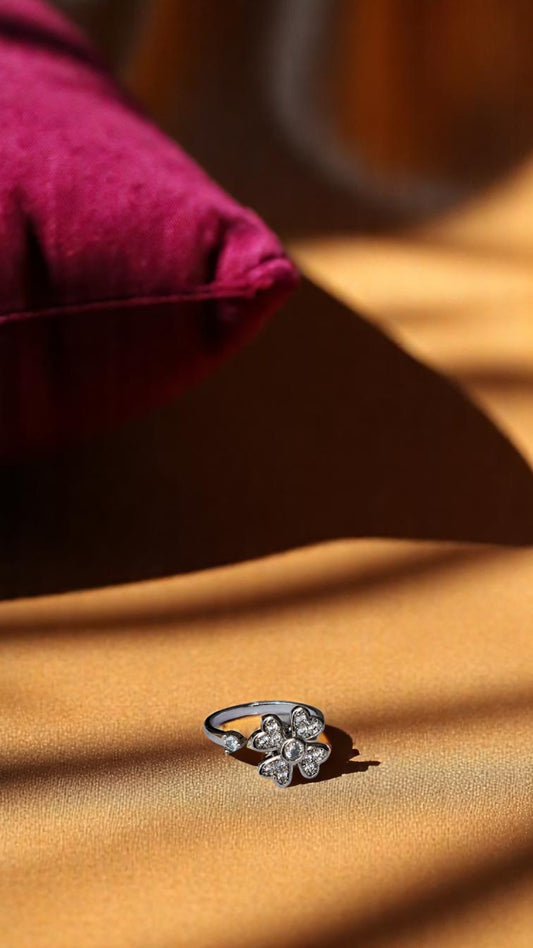 🌼 Korean Daisy Dazzle Silver Ring 🌼