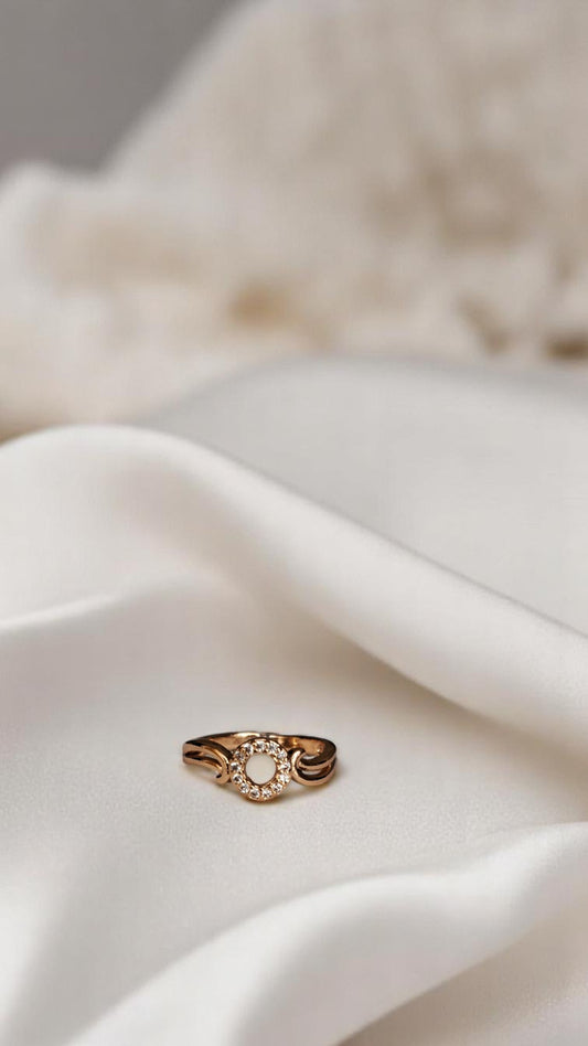 🔸 Korean Classic Halo Gold Ring 🔸