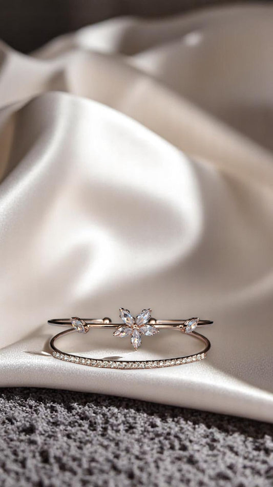 🌼 Korean Diamond Floral Glimmer Bracelet