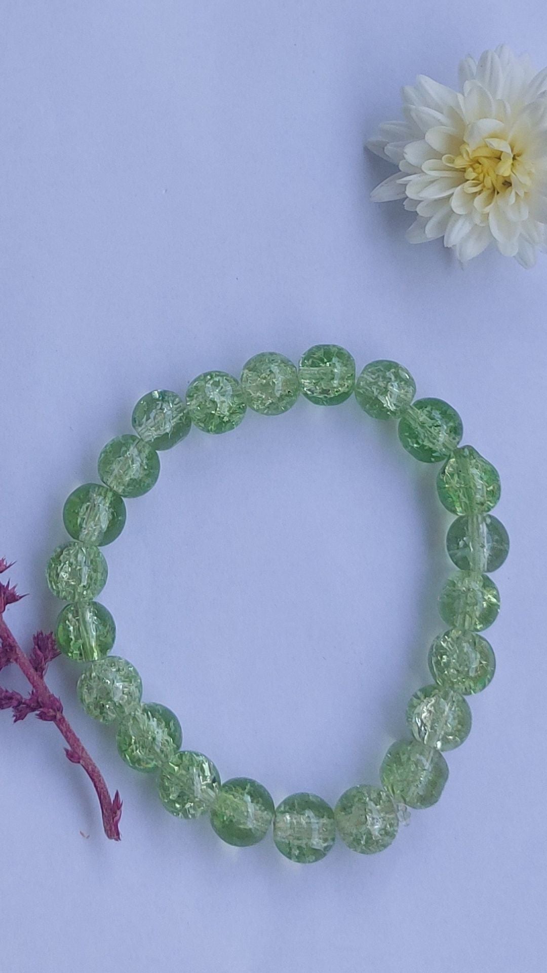 Light Green Dual Colored Crystal Beads Bracelet