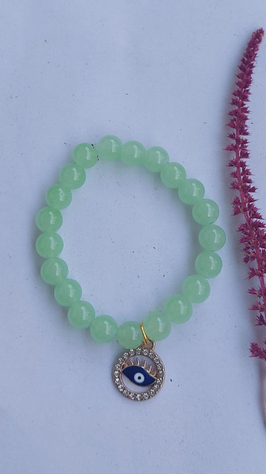 Evil Eye Green Beads Bracelet